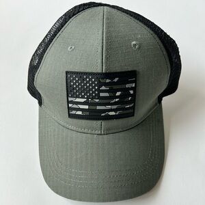 Nine Line Trucker Hat American Flag Black camo